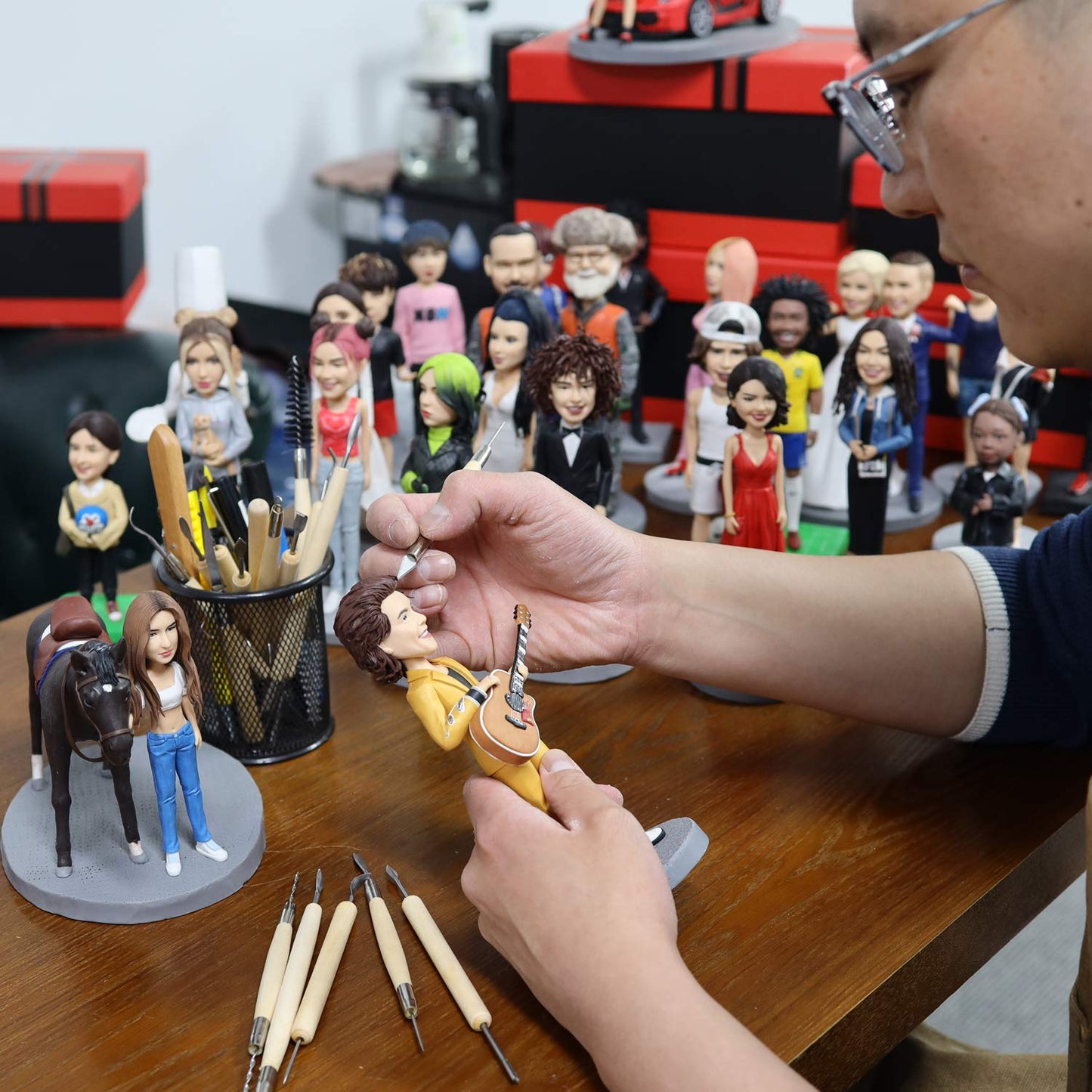 Custom Bobbleheads Figures Sculpted by Famous Tiktok Clay Artist Jerry