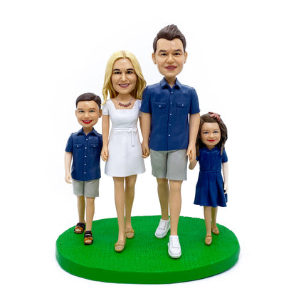 Figura Bobblehead personalizada para padres e hijos de familia 